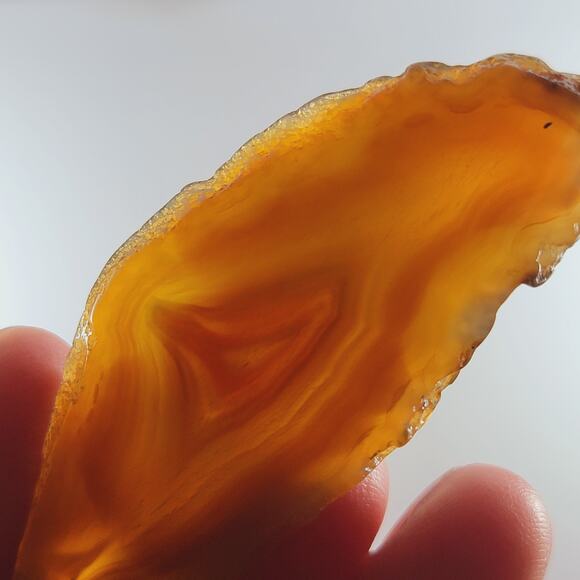 Carnelian Agate Pendant Sterling Silver 2.5" Slice Polished Natural Stone - Picture 10 of 10